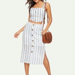 SheIn crop top and skirt set